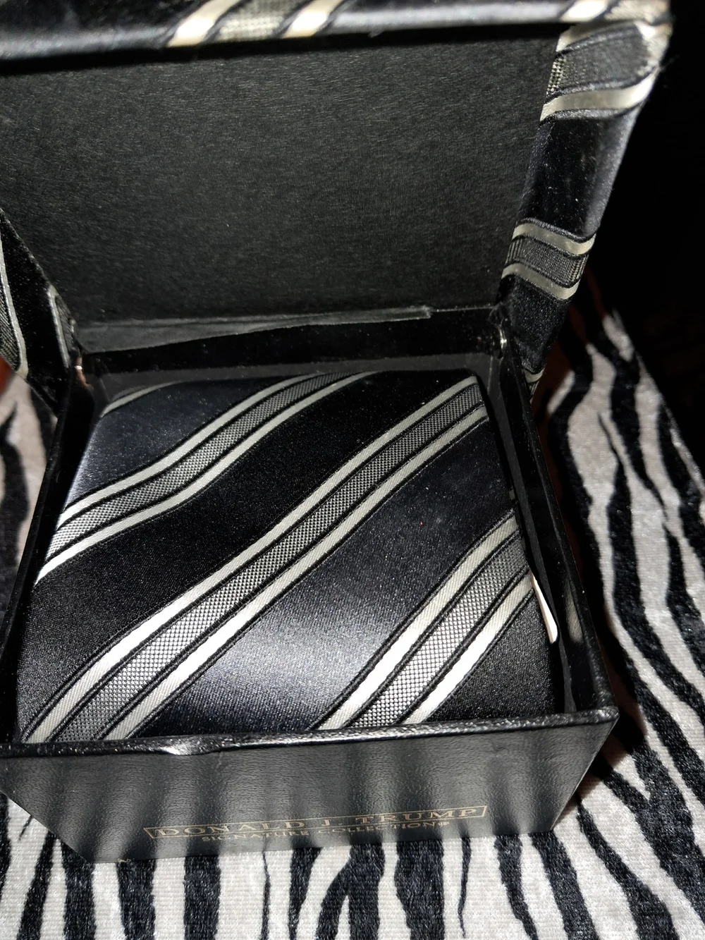Black & Ivory Striped Tie